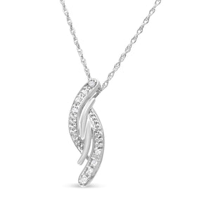 .925 Sterling Silver Diamond Accent Bypass Curve 18" Pendant Necklace (I-J Color, I3 Clarity)-0