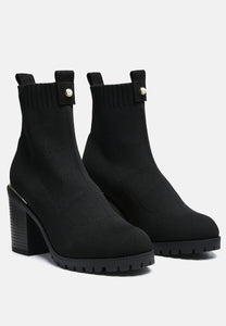 medusa knitted block heel ankle boots-1