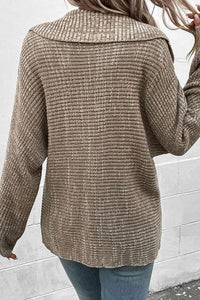 Heathered Horizontal-Ribbing Pullover Sweater - Team Spirit Store USA 