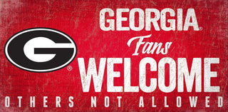 Georgia Bulldogs Wood Sign Fans Welcome 12x6 - Team Spirit Store USA 