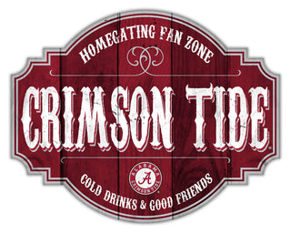 Alabama Crimson Tide Sign Wood 12-Inch Homegating Tavern - Team Spirit Store USA 