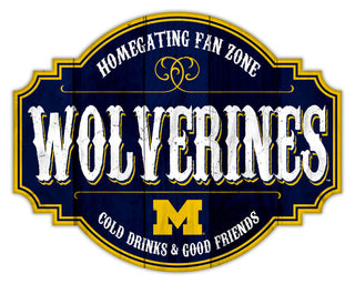Michigan Wolverines Sign Wood 12-Inch Homegating Tavern - Team Spirit Store USA 