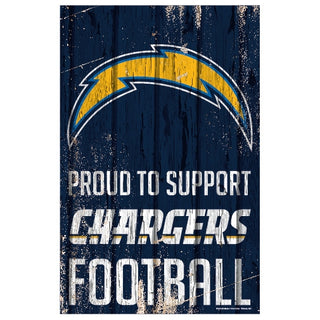 Los Angeles Chargers Wood Sign 11x17 Proud to Support - Team Spirit Store USA 