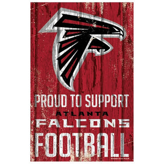Atlanta Falcons Wood Sign 11x17 Proud to Support Design - Team Spirit Store USA 
