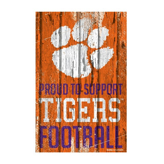 Clemson Tigers Wood Sign 11x17 Proud to Support Design - Team Spirit Store USA 