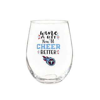 Tennessee Titans Glass 17oz Wine Stemless Boxed - Team Spirit Store USA 