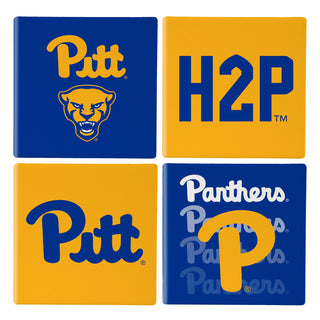 Pittsburgh Panthers Coaster Set 4 Piece with Wood Caddy - Team Spirit Store USA 