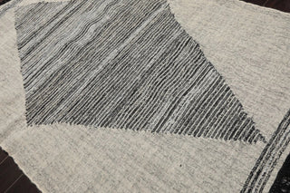 LoomBloom Geometric Kilim Wool Ivory Hand-Woven 5x8 Area Rug-3