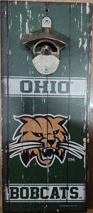 Ohio Bobcats Sign Wood 5x11 Bottle Opener Alternate - Team Spirit Store USA 