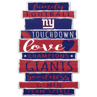 New York Giants Sign 11x17 Wood Family Word Design - Team Spirit Store USA 