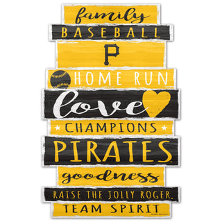 Pittsburgh Pirates Sign 11x17 Wood Family Word - Team Spirit Store USA 