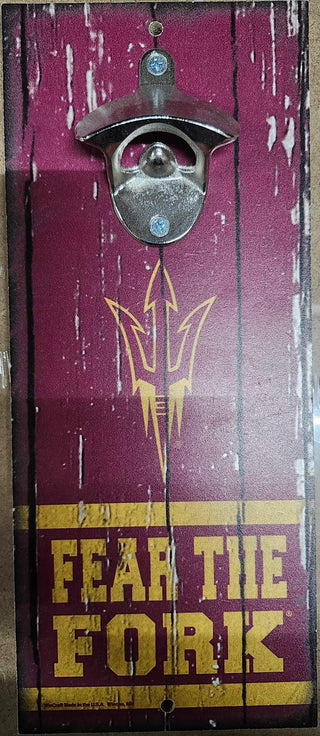 Arizona State Sun Devils Sign Wood 5x11 Bottle Opener Slogan - Team Spirit Store USA 