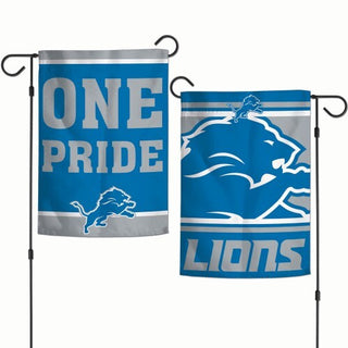 Detroit Lions Flag 12x18 Garden Style 2 Sided Slogan Design - Team Spirit Store USA 