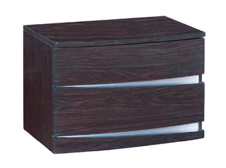 17" Dark Brown Two Drawers Manufactured Wood Mirrored Nightstand - Team Spirit Store USA 