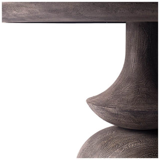 Round Charcoal Gray Solid Wood Dining Table - Team Spirit Store USA 