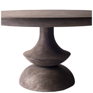 Round Charcoal Gray Solid Wood Dining Table - Team Spirit Store USA 