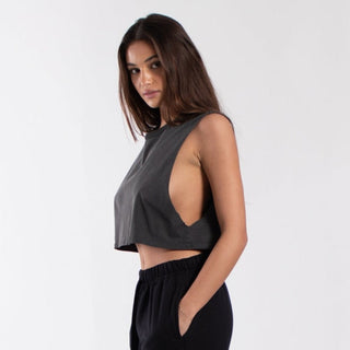 0921GD - Women's Garment Dyed Cropped Muscle Tank-0