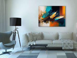 Canvas Print-Abstract Golden Blues-Wall Art-2