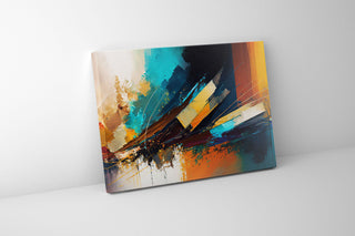 Canvas Print-Abstract Golden Blues-Wall Art-1