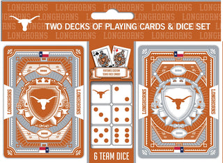 Texas Longhorns Playing Cards and Dice Set - Team Spirit Store USA 