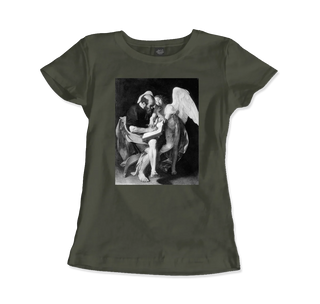 Caravaggio, The Evangelist Matthew, 1602 Artwork t-shirt-12
