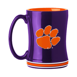 Clemson Tigers Coffee Mug 14oz Sculpted Relief Team Color - Team Spirit Store USA 