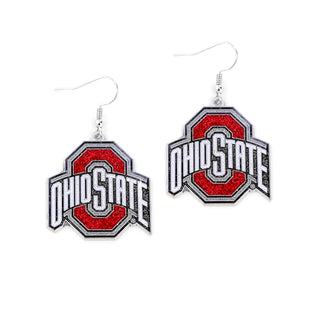 Ohio State Buckeyes Earrings Glitter Dazzle - Team Spirit Store USA 