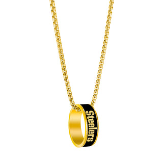 Pittsburgh Steelers Necklace Fashion Ring Pendant Gold - Team Spirit Store USA 