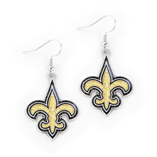 New Orleans Saints Earrings Glitter Dazzle - Team Spirit Store USA 