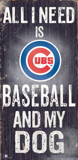Chicago Cubs Sign Wood 6x12 Baseball and Dog Design - Team Spirit Store USA 