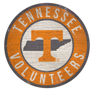Tennessee Volunteers Sign Wood 12 Inch Round State Design - Team Spirit Store USA 