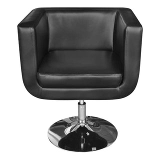 vidaXL Armchair with Chrome Base Black Faux Leather-1