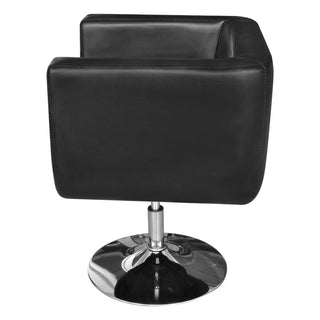 vidaXL Armchair with Chrome Base Black Faux Leather-2