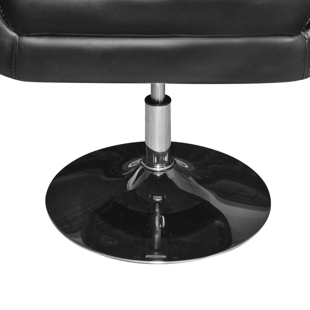 vidaXL Armchair with Chrome Base Black Faux Leather-4