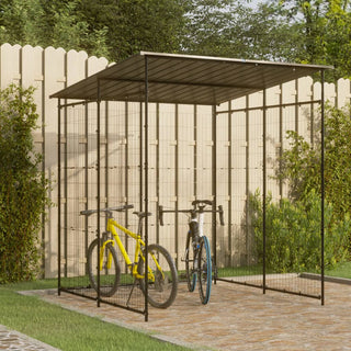 vidaXL Bicycle Shed 74.8"x74.8"x87.4" Steel Black-0
