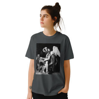 Caravaggio, The Evangelist Matthew, 1602 Artwork t-shirt-1