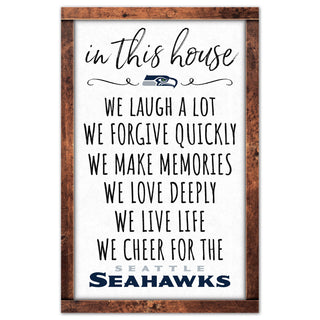 Seattle Seahawks Sign 11x17 Wood In This House - Team Spirit Store USA 