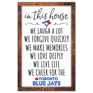 Toronto Blue Jays Sign 11x17 Wood In This House - Team Spirit Store USA 