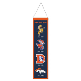 Denver Broncos Banner Wool 8x32 Heritage Evolution Design - Team Spirit Store USA 