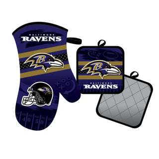 Baltimore Ravens Oven Mitt and Pot Holder Set - Team Spirit Store USA 