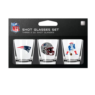 New England Patriots Shot Glass Set 3 Pack - Team Spirit Store USA 