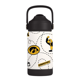 Iowa Hawkeyes Kids Bottle 12oz Stainless Steel Mascot - Team Spirit Store USA 
