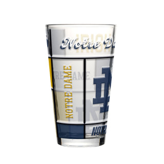 Notre Dame Fighting Irish Pint Glass 16oz Quilted Stained Boxed - Team Spirit Store USA 