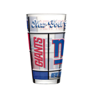 New York Giants Pint Glass 16oz Quilted Stained Boxed - Team Spirit Store USA 