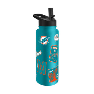 Miami Dolphins Quencher Bottle 34oz Stainless Steel Dreamweave - Team Spirit Store USA 