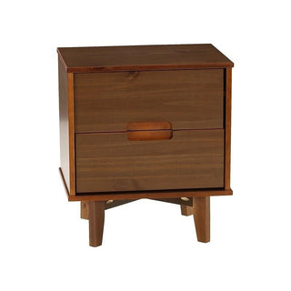 FarmHouse 2 Drawer Solid Wood Nightstand Walnut-1