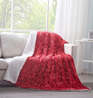 DaDa Bedding Luxury Romantic Red Lovely Hearts Dreamy Plush Faux Fur Throw Blanket (19) - Team Spirit Store USA 