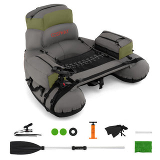Inflatable Fishing Float Tube with Shoulder Straps and Storage for Angling-Green - Team Spirit Store USA 