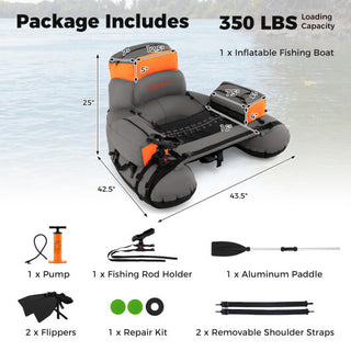 Inflatable Fishing Float Tube with Shoulder Straps and Storage for Angling-Green - Team Spirit Store USA 