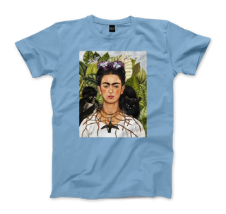Frida Kahlo Self-portrait with thorn necklace and hummingbird art t-shirt-8